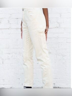 NWOT J. Galt Cream Carpenter Utility Pants, Size S, Straight Leg Brandy Melville